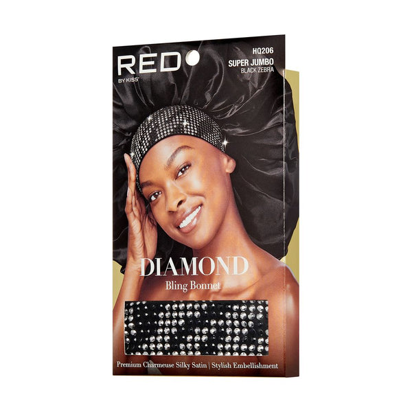 KISS - RED DIAMOND BLING BONNET SUPER JUMBO BLACK ZEBRA