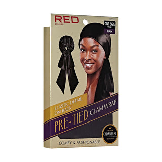 KISS - SILKY PRE TIED GLAM WRAP BLACK