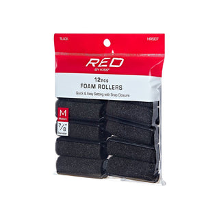 KISS - RED FOAM ROLLERS, MEDIUM, 7/8", 12PC, BLACK