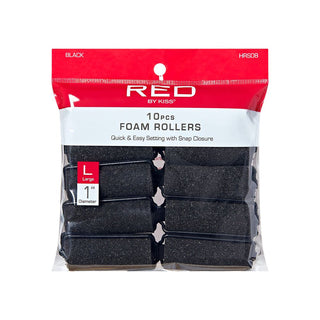 KISS - RED FOAM ROLLERS, LARGE, 1", 10PC, BLACK