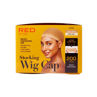 KISS - RED STOCKING WIG CAP 200PCS DARK BEIGE