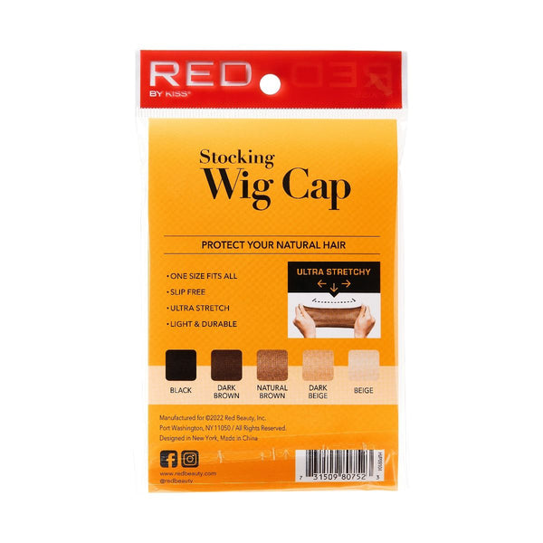 KISS - RED 5 PCS STOCKING WIG CAP (NATURAL BROWN)