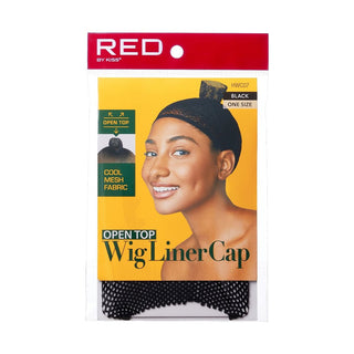 KISS - RED (OPEN TOP) MESH WIG LINER CAP (BLACK)