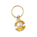 KISS - RED BRAID CHARM LUXURY HOOP PEARL SHELL HZ73