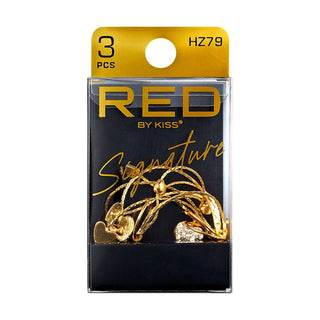 KISS - RED BRAID CHARM SIGNATURE HOOP HEART DANGLE HZ79