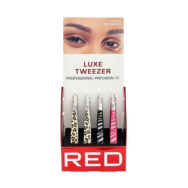 KISS - RED LUXE TWEEZER PATTERN ASSORTED 1PC