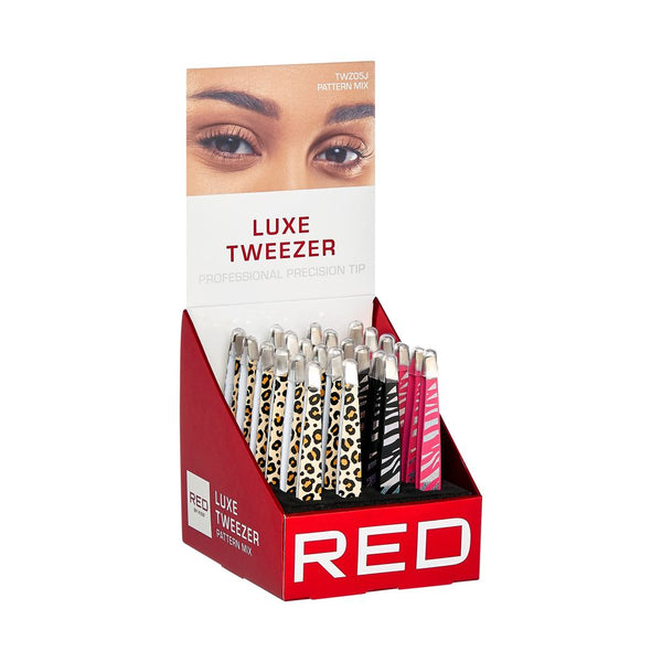 KISS - RED LUXE TWEEZER PATTERN ASSORTED 1PC