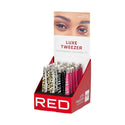 KISS - RED LUXE TWEEZER PATTERN ASSORTED 1PC