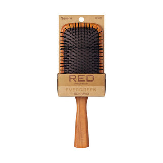 KISS - RED EVERGREEN WOODEN BRUSH SQUARE PADDLE