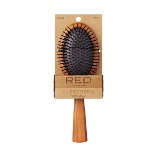 KISS - RED EVERGREEN WOODEN BRUSH OVAL PADDLE
