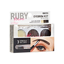 KISS - RUBY KISSES EYEBROW KIT W STENCILS BLACK DARK BROWN