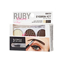 KISS - RUBY KISSES EYEBROW KIT W STENCILS BLACK DARK BROWN