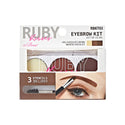 KISS - RUBY KISSES EYEBROW KIT W STENCILS CHOCOLATE BROWN