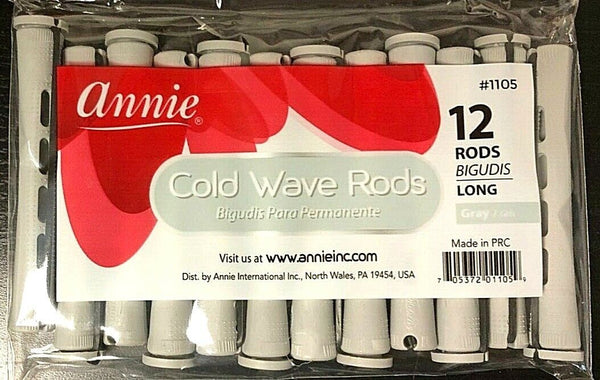 ANNIE - Professional Cold Wave Rods 12PCs LONG GRAY #1105