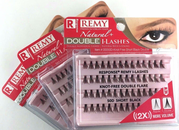 JESSICA COLLECTION - REMY Double Up I-Lashes #050D KNOT FREE FLARE DOUBLE SHORT BLACK