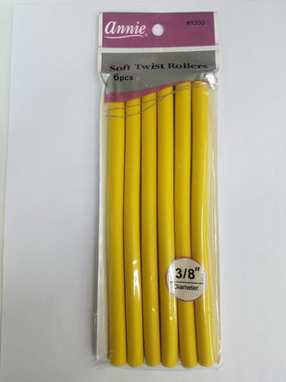 ANNIE - Professional Soft Twist Rollers 3/8" 6 PCs YELLOW