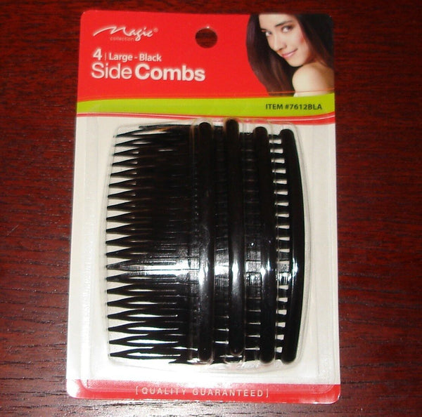 MAGIC COLLECTION - SIDE COMBS 4 LARGE BLACK