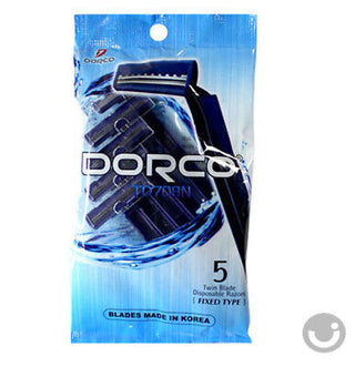DORCO - 5 TWIN BLADE DISPOSABLE RAZORS BLUE