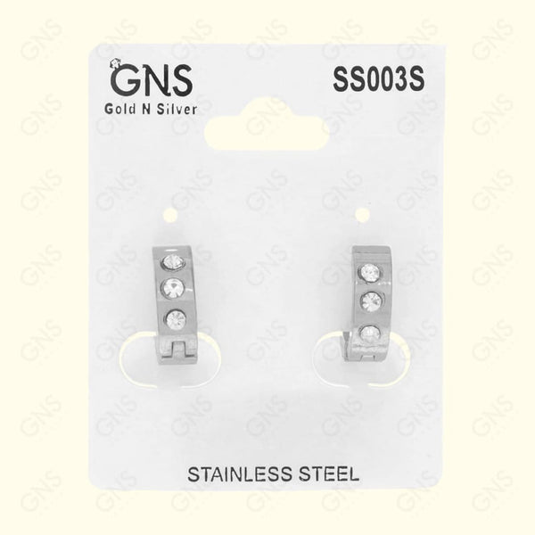 GNS - Stainless Steel Silver Hoop Earrings (SS003S)