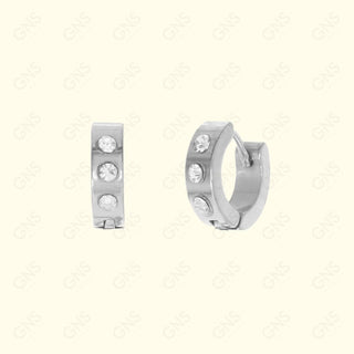 GNS - Stainless Steel Silver Hoop Earrings (SS003S)