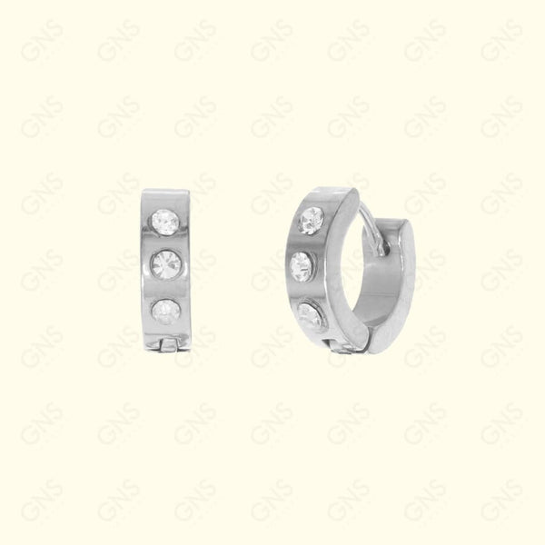 GNS - Stainless Steel Silver Hoop Earrings (SS003S)