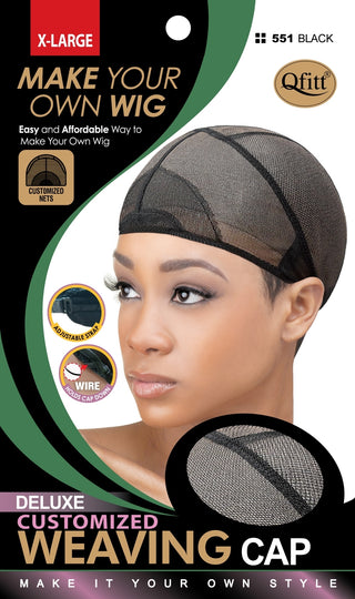 Qfitt - [DELUXE] CUSTOMIZED WEAVING CAP #551 BLACK X-Large