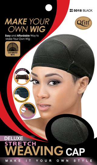 Qfitt - [DELUXE] STRETCH WEAVING CAP #5018 BLACK