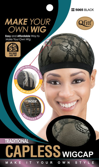 Qfitt - [TRADITIONAL] CAPLESS WIG CAP #5065 BLACK