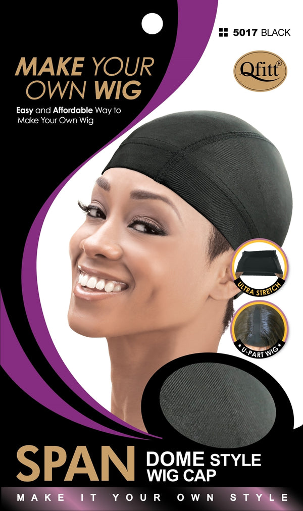 Qfitt - Span Dome Style Wig Cap #5017 BLACK