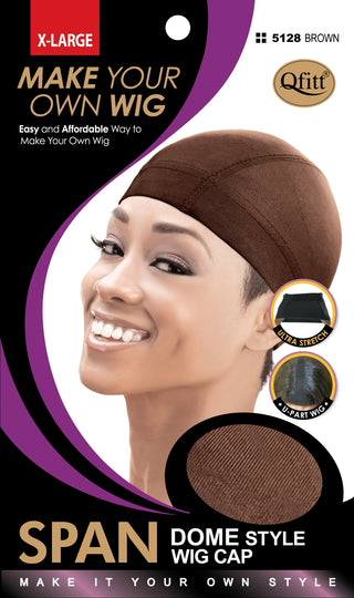 Qfitt - Span Dome Style Wig Cap Extra Large Brown (#5128)