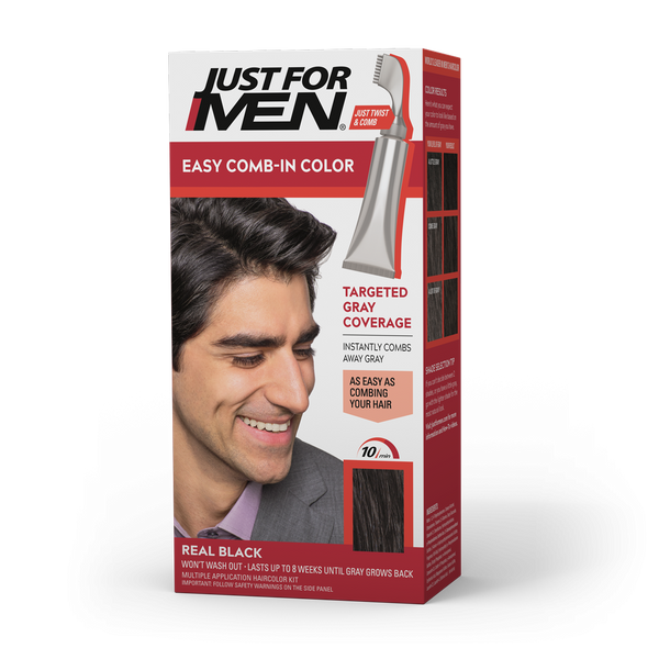 JUST FOR MEN - EASY COMB-IN COLOR A-55 REAL BLACK