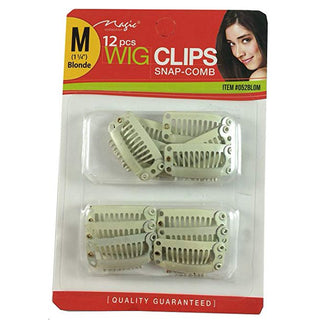 Magic Collection - Wig Clips Snap-Comb Small Blonde 12 Pcs