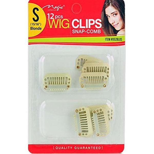 MAGIC COLLECTION - Wig Clips Snap-Comb Small Blonde 12 PCs