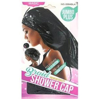 MAGIC COLLECTION - Braid Shower Cap Premium Quality Jumbo Plus BLACK