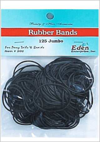 EDEN COLLECTION - Black Rubber Bands JUMBO 125PCS