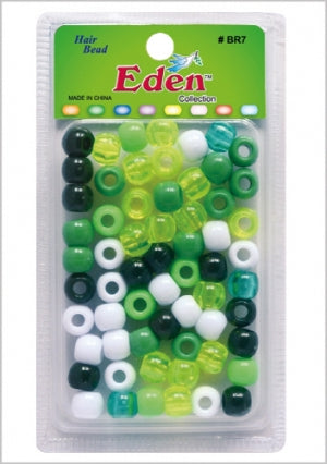 Eden Collection - Big Round Hair Beads Green-G6 70PCS (BR7-G6)