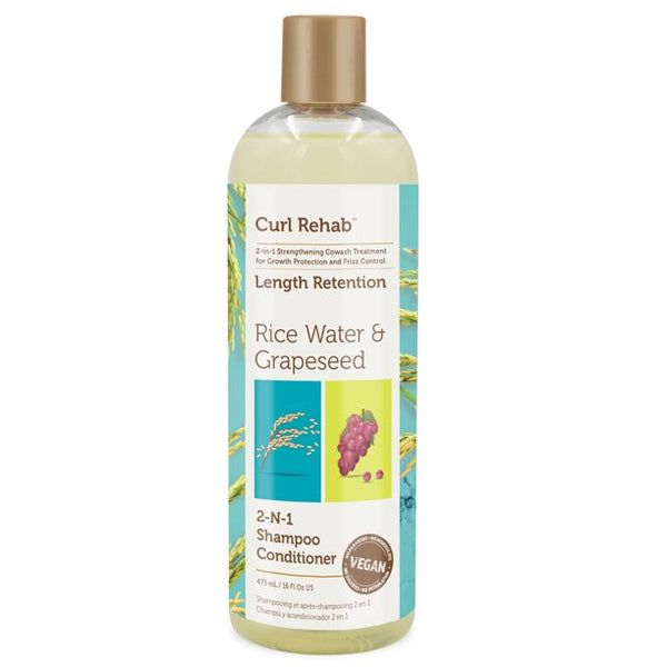 Curl Rehab - Length Retention Rice Water & Grapeseed 2-IN-1 Shampoo Conditioner