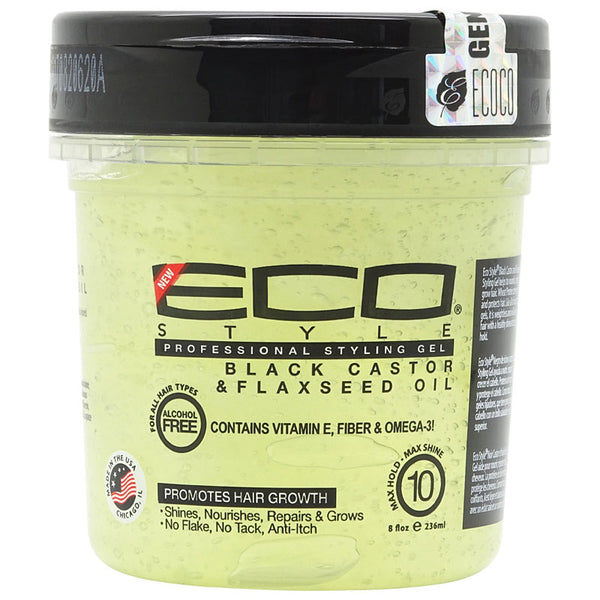 ECO STYLE - Black Castor & Flaxseed Oil Green Gel