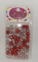 BEAUTY COLLECTION - Round Hair Bead Metallic Red
