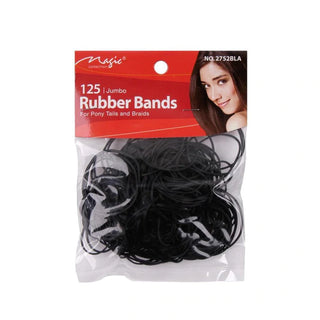 MAGIC COLLECTION - Premium Jumbo Rubber Bands BLACK 125