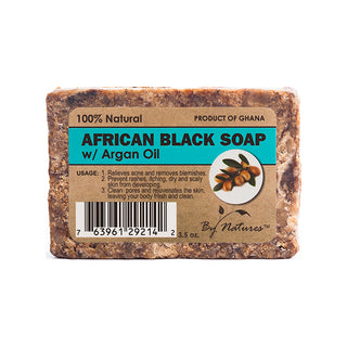 By Natures - 100% Natural African Black Soap With Argan Oil