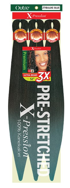 Buy 2t1b-luxe-blue OUTRE - X-PRESSION BRAID PRE STRETCHED BRAID 42" 3X