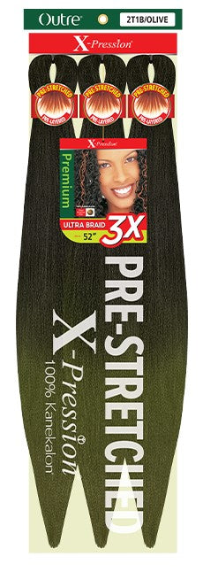 Buy 2t1b-olive OUTRE - X-PRESSION PRE-STRETCHED BRAID 3X 52" (FINISHED: 26")