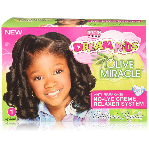 African Pride - Dream Kids Olive Miracle Anti-Breakage No Lye Creme Relaxer Kit Regular