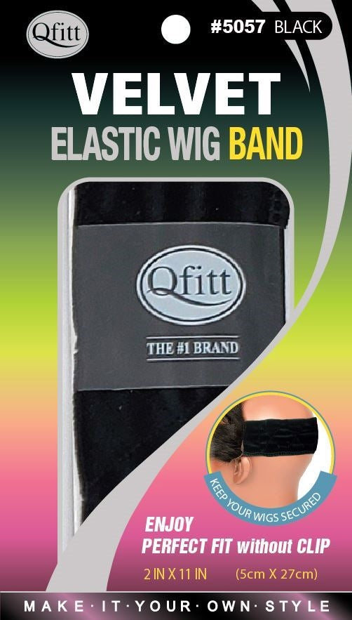 Qfitt - Velvet Elastic Wig Band BLACK
