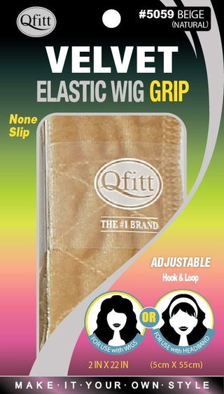 Qfitt - Velvet Elastic Wig Grip BEIGE/NATURE