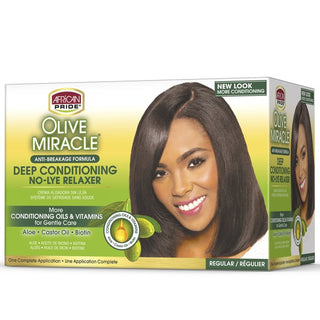 African Pride - Olive Miracle Deep Conditioning Anti-Breakage No-Lye Relaxer REGULAR
