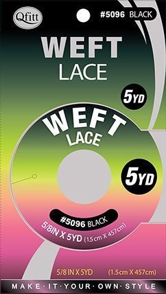 Qfitt - Weft Lace 5 Yard BLACK