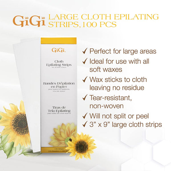 GiGi - Cloth Epilating Strips For All Soft Waxes Large