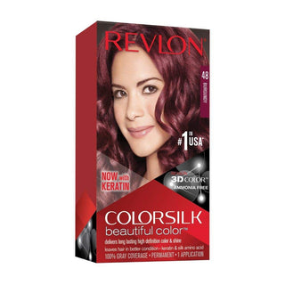 REVLON - COLORSILK Beautiful Color Permanent Hair Dye Kit 48 BURGUNDY